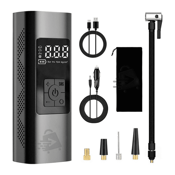 Bomba Compresor de aire Inteligente portatil RECARGABLE JustClick MX para Autos Bicis Motos balones