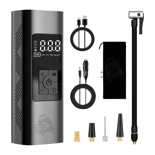 Bomba Compresor de aire Inteligente portatil RECARGABLE JustClick MX para Autos Bicis Motos balones