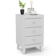 thumbnail image 1 of Costway Table de Chevet Table d'Appoint avec 3 Tiroirs pour Chambre Salon Blanc, 1 of 10