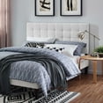 thumbnail image 2 of Tufted Upholstered Headboard in White, 2 of 4
