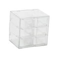 thumbnail image 1 of Mini cajón organizador pequeño organizador con cajones transparente de gran capacidad organizador de cuentas caja de almacenamiento de escritorio para 6 cajones, 1 of 7