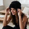 thumbnail image 5 of SYMOID Womens Fuzzy Speckled Bucket Hat – Plush Knit Winter Hat for Cold Weather, Stretchy Warm Beanie Hats,Size Free Size, 5 of 6