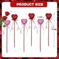 thumbnail image 2 of 8.7x1.6In Red Pink Sparkly Sticks,12Pack Glitter Heart Shaped Picks for Valentine's Day,Love Bowknot Floral Sticks for Anniversary,Party, 2 of 6