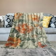 thumbnail image 2 of Chilfamy Vintage Thin Floral Throw Blanket, Chinese Painting Romanticism Red Flowers on Cream Beige Boho Flower Throw Blanket, Flannel, Hand/Machine Wash, 2 of 6