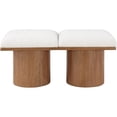 thumbnail image 3 of Meridian Furniture Pavilion Cream Boucle Fabric Bench, 3 of 13