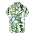 thumbnail image 2 of Alkepwun Plus Size Hawaiian Shirt for Men Casual Lapel Collared Short Sleeve Button Down Shirts Summer Beach Vacation Tropical Print Aloha Shirt on Clearance, 2 of 4