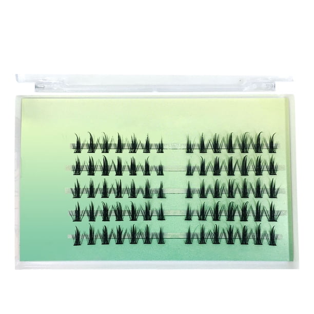 Pestañas postizas en racimos con tallo fino de 14 mm, pestañas individuales naturales y suaves, reutilizables, hipoalergénicas, para extensiones de pestañas DIY, salón de belleza en casa