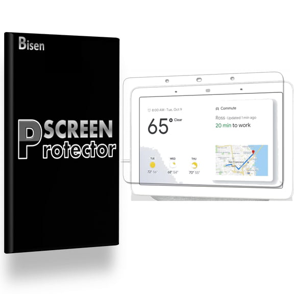 Fit For Google Home Hub [3-PACK BISEN] Screen Protector, HD Clear, Anti-Scratch, Anti-Shock, Anti-Bubble