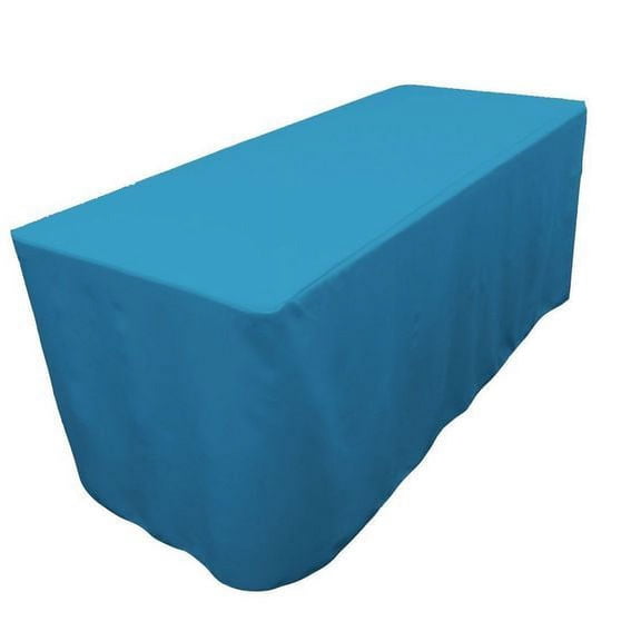 6' ft. Fitted Polyester Table Cover Trade Show Event Tablecloth Turquoise Blue"