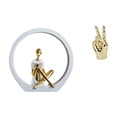 thumbnail image 1 of Figura De Niña, Estatua De Mujer, Centro De Mesa, Dormitorio, Regalo Para Lectores, Estantería, Escultura Abstracta De Granja, Gesto De Mano Con Dedo, Estatuas De Escritorio, Escultura De, 1 of 8