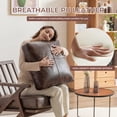 thumbnail image 3 of Ebello Mid-Century Modern PU Leather Accent Chair, Wood Frame Armchair with Removable Thick Padded Cushions for Living Room, Bedroom, Reception, Brown, 3 of 10