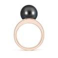 thumbnail image 2 of Angara Solitaire Tahitian Cultured Pearl Double Shank Ring in 14K Rose Gold for Women | June Birthstone Jewelry for Her, 2 of 8