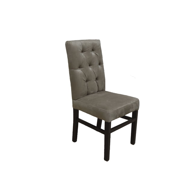 Silla Vancouver para comedor terciopelo beige SALVANTO Moderna capitonada
