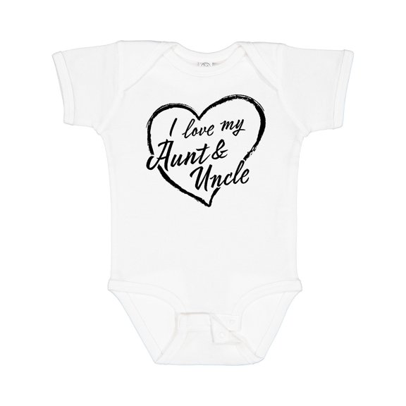 Inktastic I Love My Aunt and Uncle in Black Chalk Heart Boys or Girls Baby Bodysuit