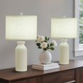thumbnail image 3 of COTULIN 23" Modern Ceramic Table Lamps Set of 2 for Living Room, Bedroom, Farmhouse Vintage Desk Lamps with White Linen Shade, Rustic Bedside Lamps for Nightstand Home Office End Table Dorm, 3 of 8