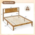 thumbnail image 3 of Costway Queen Size Bed Frame with Headboard Under-Bed Space No Box Spring Needed, 3 of 10