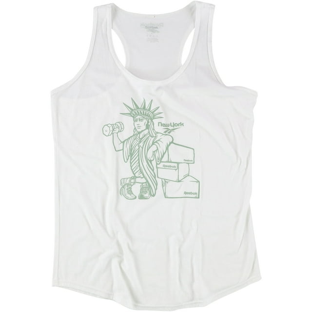 Reebok Womens Lady Liberty New York Tank Top, White, X-Small