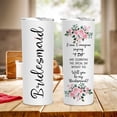 thumbnail image 3 of Bridesmaid Tumbler,Bridal Shower Gift for Maid of Honor, Bridesmaid Proposal Gifts Vacuum Insulated Stainless Steel Skinny Wine Tumbler With Lid and Straw 20oz, 3 of 6