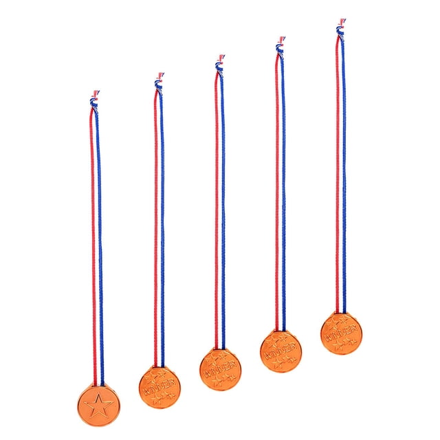 5 Piezas De Medallas De Premio De Plástico Para Niños, Medallas De Fútbol De 1,4 Pulgadas De Diámetro, Bronce