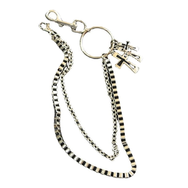 Minnieouse Pantalones de cadena Doble hebra Domineering Snap Hook Llavero Fácil de combinar Ropa a prueba de decoloración Accesorios Monedero Bolsillo Accesorios de disfraces Minnieouse AP014176-00