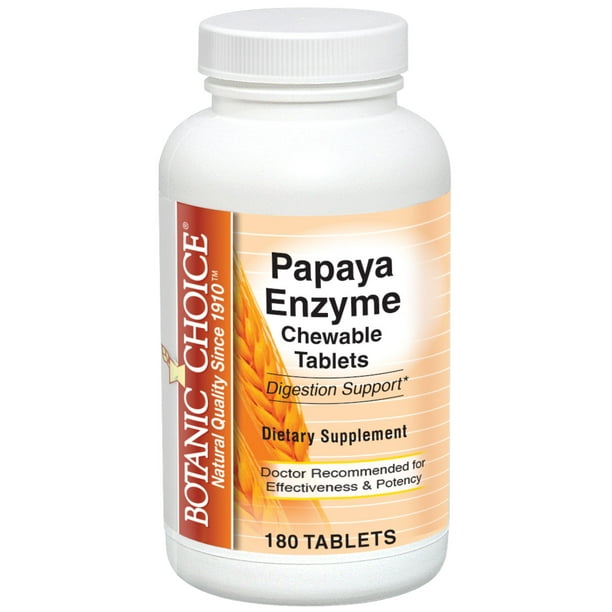 Botanic Choice Papaya Enzyme Chewable Tabs, 180 Ct