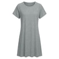 thumbnail image 4 of ShomPort Nursing Nightgown Breastfeeding Short Sleeve Round Neck Solid Color Maternity Sleepwear for Breastfeeding, 4 of 6