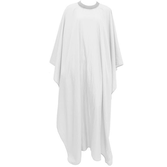 Clispeed White Fabric Barber Cape for Hairdressing Salon Hair Cutting Styling Protects Clothing