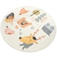 thumbnail image 1 of 36-Inch Round Non-Slip Animal Print Rug for Living Room, Bedroom, Nursery Coffee Table Mat Soft Faux Fur Floor Decor, 1 of 4
