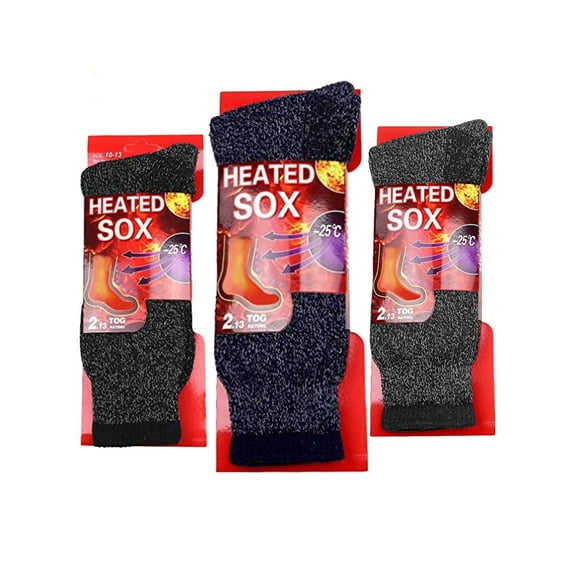 Black Gray & Navy Blue Mens Thick Heavy 3 Pack Boot Socks
