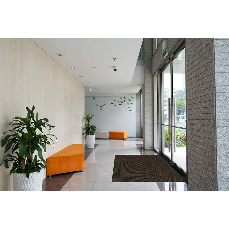 Lavex 4' x 6' Gray Washable Nylon Rubber-Backed Indoor Entrance Mat