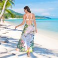 thumbnail image 7 of FORMRS Womens Long Sarong Beach Wrap Semi-Sheer Bikini Skirt Bathing Swimsuit Cover Up, Floral Seaside, 7 of 7