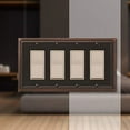 thumbnail image 3 of Amerelle 94R4VB Continental Wallplate, 4 Rocker, Cast Metal, Aged Bronze, 1-Pack, 3 of 5
