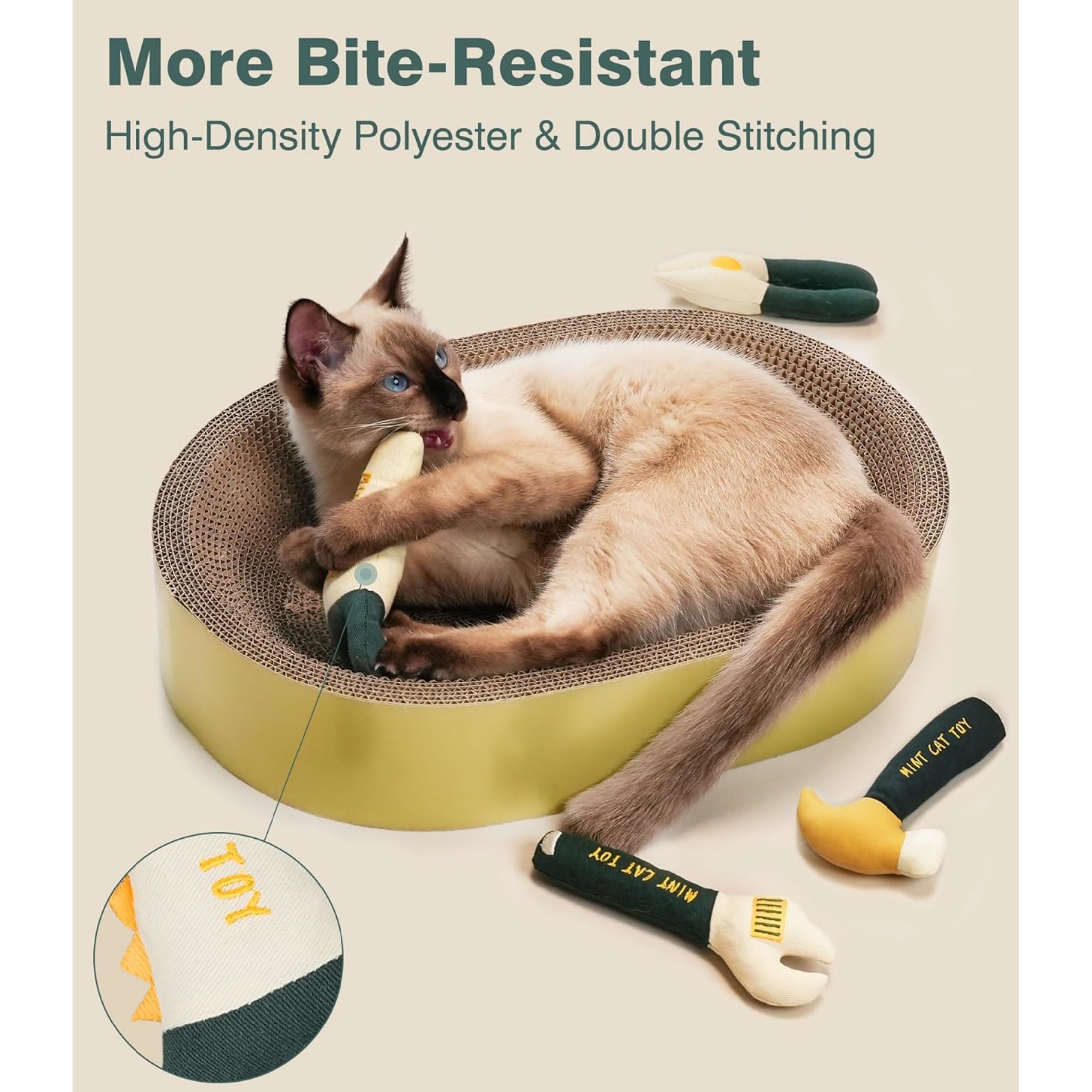 Newborn 5 Pcs Tool-Shaped Catnip Toys,Organic Catnip & Crinkle Sound Interactive Chew & Kicker Cat Toys