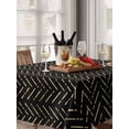 thumbnail image 6 of Black Yellow Geometric Table Cloth, Modern Abstract Art Striped Waterproof Tablecloth for Rectangle Tables, Reusable Washable Fabric Table Cover for Restaurant Kitchen Dining Tables 52"x70", 6 of 6