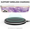 thumbnail image 3 of SaniMore for iPhone 15 Pro Max 6.7" 2023 Case with Wireless Charging Shockproof TPU Backplane Glitter Marble Pattern Fashion Design Anti-drop Anti-fingerprint Skin-feel Cover, Darkpurple, 3 of 5
