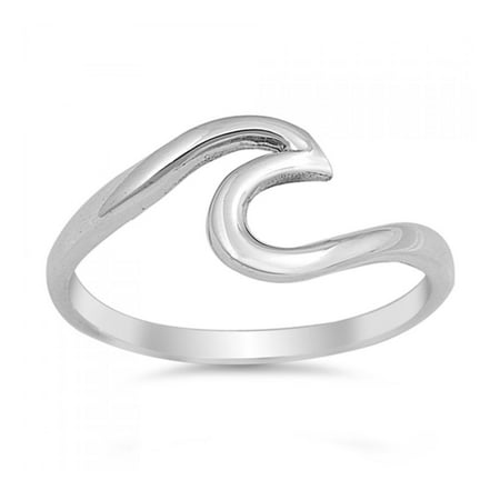 Royal Design 925 Sterling Silver Wave Ring Walmart Com