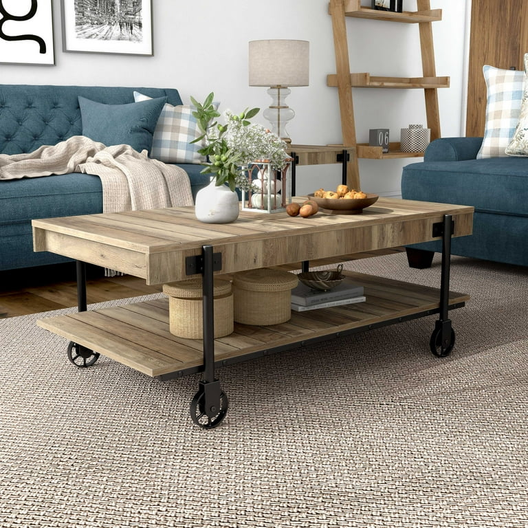 Furniture of America Russe Rustic Oak Coffee Table - Walmart.com