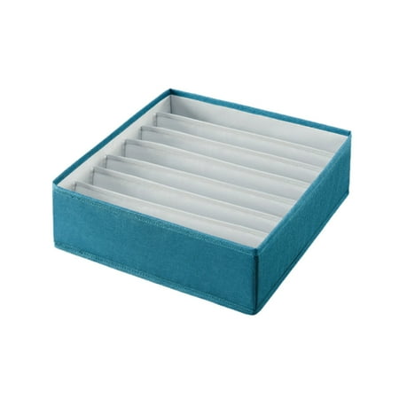 XIANXIAN 7-Compartment Organizing Box Underwear Storage Box Underwear Lattice Finishing 7 Bag Storage Folding Box Bra Washable Box Linen Storage Storage Bags