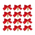 thumbnail image 1 of Pack of 12 Christmas Bows 12*15 cm Christmas Tree Bows Christmas Glitter Bows Glitter Christmas Tree Decoration Decoration Gift Christmas Decoration Bows for Christmas Tree Silver, 1 of 9