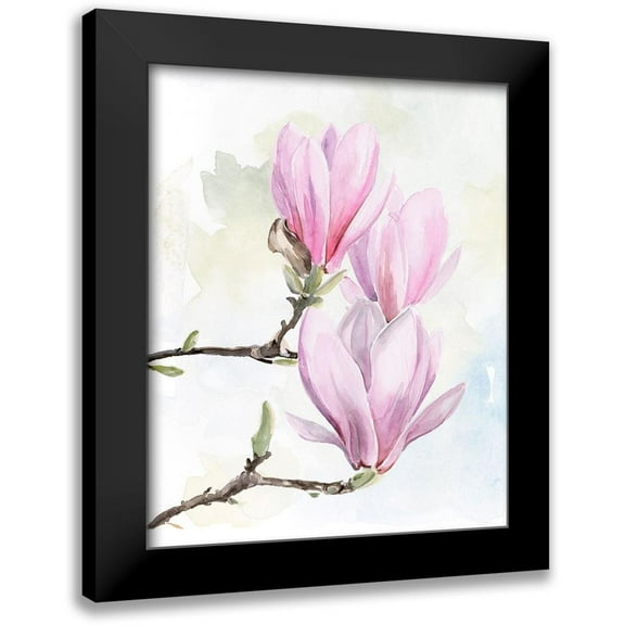 Parker, Jennifer Paxton 12x14 Black Modern Framed Museum Art Print Titled - Magnolia Blooms I