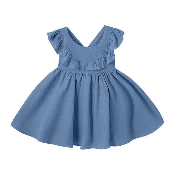 Robe Décontractée de Printemps-Été pour Tout-Petites Filles, Tenue A-Class avec Sandales, Taille 0-3 Ans