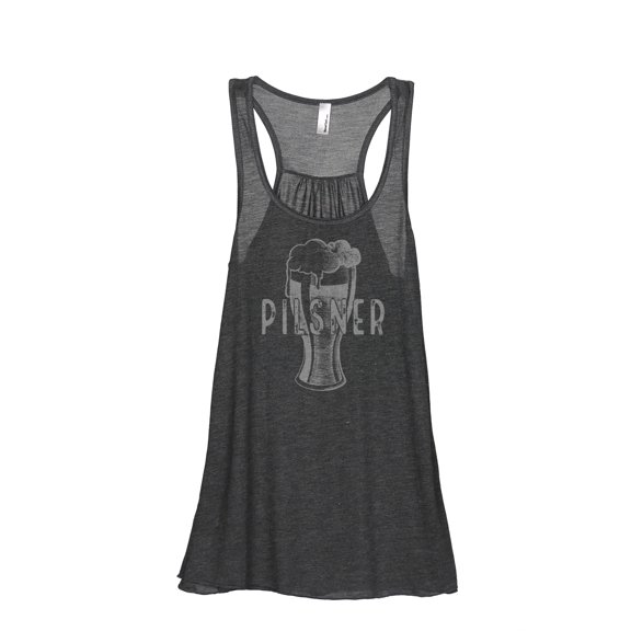 Thread Tank Pilsner Glass Sketch Women's Sleeveless Flowy Racerback Tank Top Charcoal Small