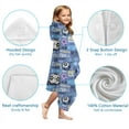 thumbnail image 7 of Blue Soccer Themed Pattern Hooded Bath Towel，60"x35" for Ages 3 To 12 Kids, Quick Dry Lightweight Soft Microfiber Hood Beach Towel Cover Up for Kids, 7 of 7