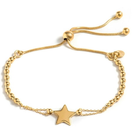 PORI Jewelers 18kt Gold-Plated Sterling Silver Star Charm Adjustable Bracelet