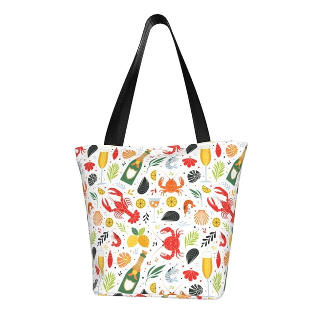 Balery Crabs Shrimps Bolsa de Hombro con Diseño, Bolsa Grande y Duradera, Bolsa Versátil para Compras