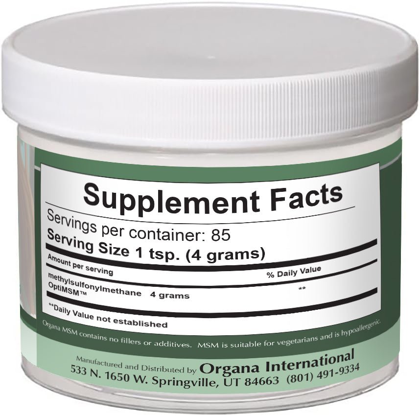 Fast Dissolving - MSM Powder - Methylsulfonylmethane, Dietary Supplement - Unflavored - Organa