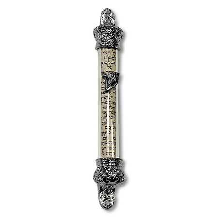 Metal Gray Silver-Tone See through Mezuzah Case, 5