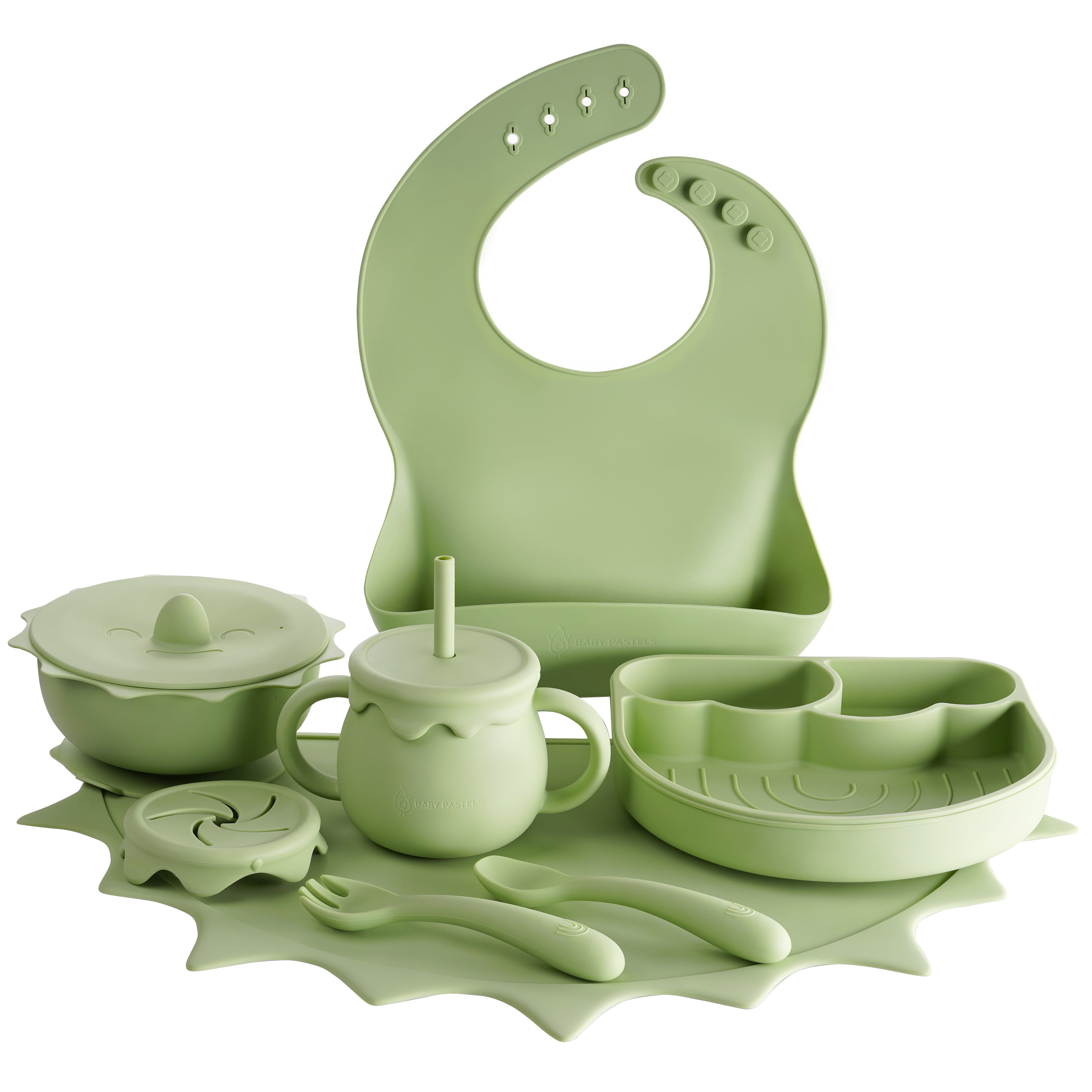 NGP Baby Silicone Feeding Set 11 Pcs Infant Dinnerware with Baby