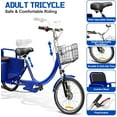 thumbnail image 3 of Akaber Adult Tricycle, 20 Inch 3-Wheel Bikes Carrying Passengers and Cargo, Trike for Adults with Front Baskets for Women, Seniors, Men, Low Step-Through Cruiser Bike for Cycling, Outing, Picnic, 3 of 9