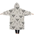 thumbnail image 2 of Oversized Wearable Blanket Hoodie,Highland Cow Cactus Triangle Pattern Sherpa Blanket Hoodie with Super Pockets,Super Warm Fuzzy Pullover for Women & Men, 2 of 6